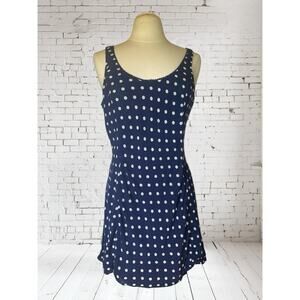 Abercrombie & Fitch Polka Dot Navy and White Swing Dress Size Large